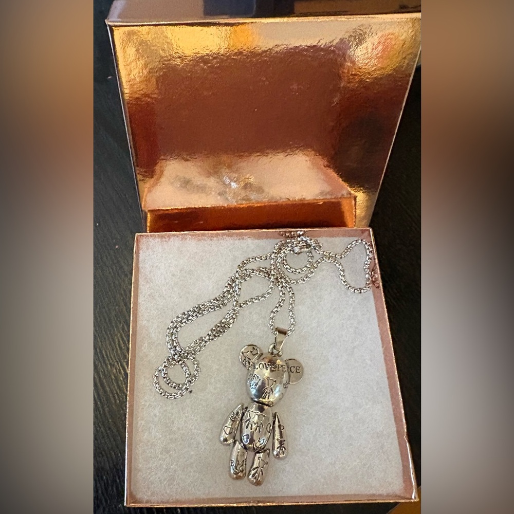 Silver Bear Pendant Necklace - Picture 2 of 2